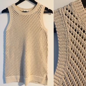 Vince oversized beige tan knit tunic top